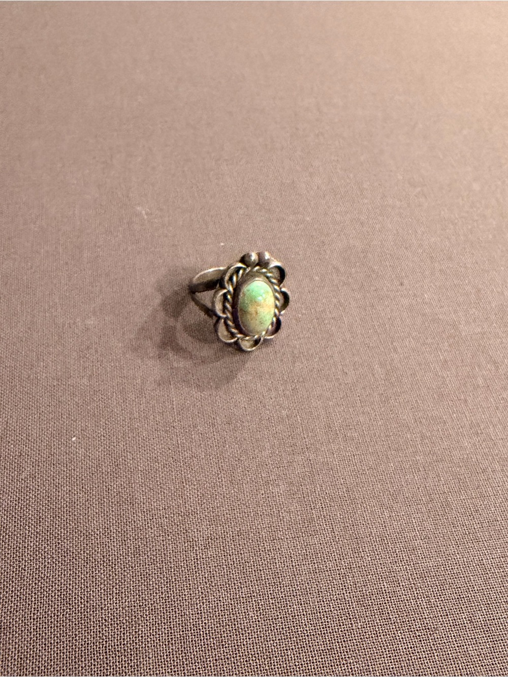 Sterling Silver Light Blue/Green Turquoise Floral Ring